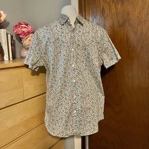 J Crew Liberty Floral Slim Short Sleeve Button Shirt